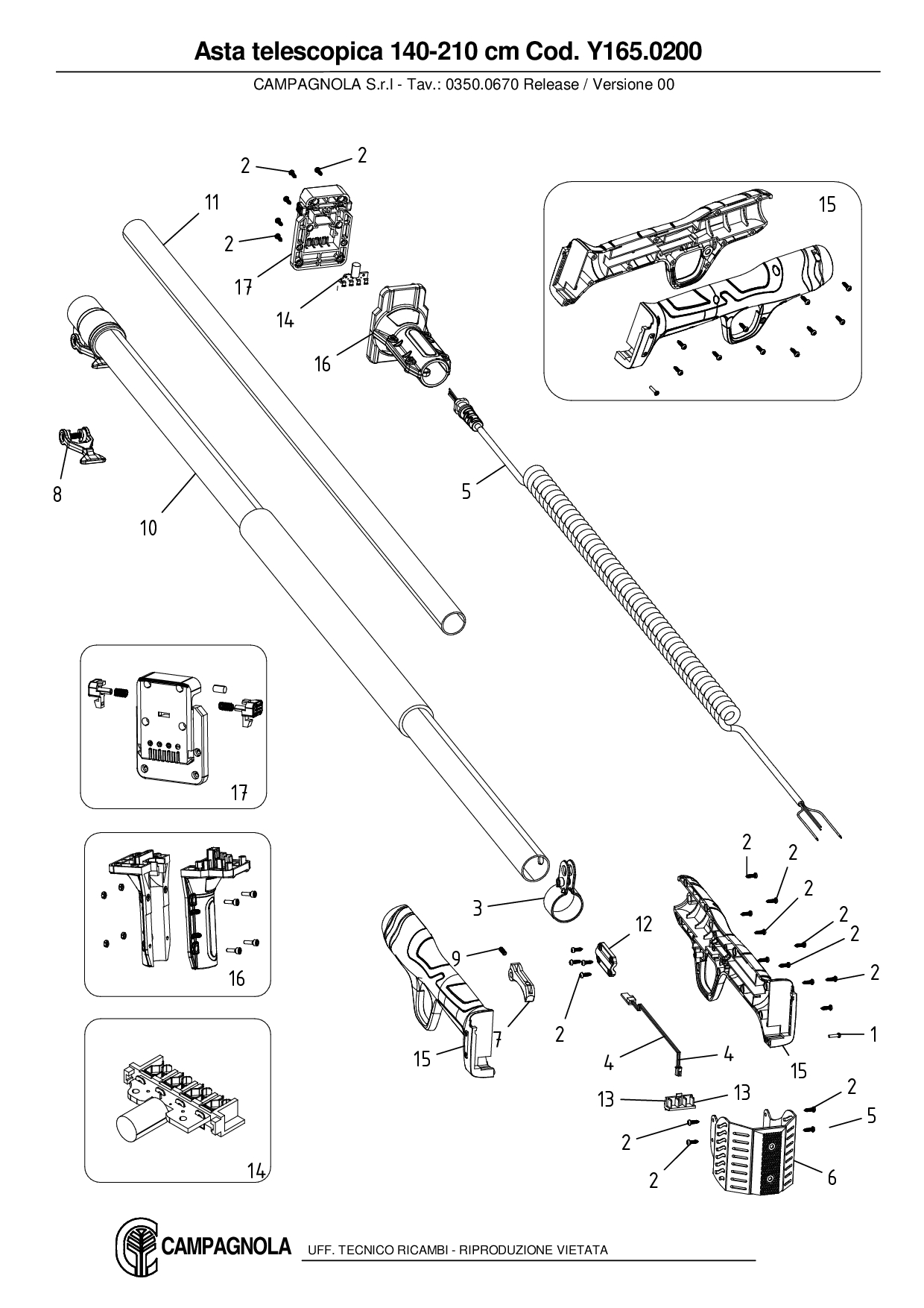 Y165.0200_Asta Telescopica 140-210 cm